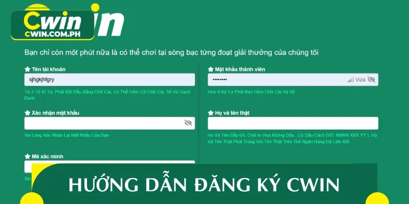 Hướng dẫn trình tự thực hiện đăng ký CWIN đơn giản